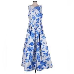 Eliza J Elegant Blue Floral Maxi Dress Size 8